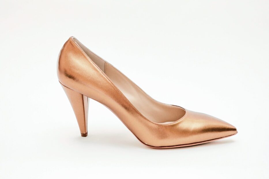 Large size gold heels for women