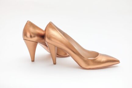 Large size gold heels for women
